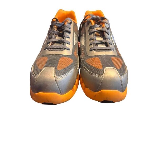 Reebok woman’s 10.5 orange silver zig pulse work athletic shoe composite toe - Picture 4 of 9